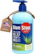 Blue Stop Max Massage Gel for Body Aches, 16 oz Pump Bottle; 3 in 1 Product by BLUESTOPMAX