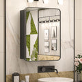 Keonjinn 20 x 26 Inch Black Recessed Medicine Cabinets, Bathroom Mirrored by Keonjinn