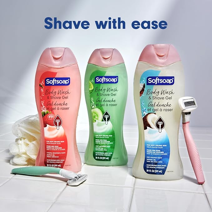 Softsoap Moisturizing Body Wash and Shave Gel, Rich Coconut Scent, 20 fl oz - Image 8