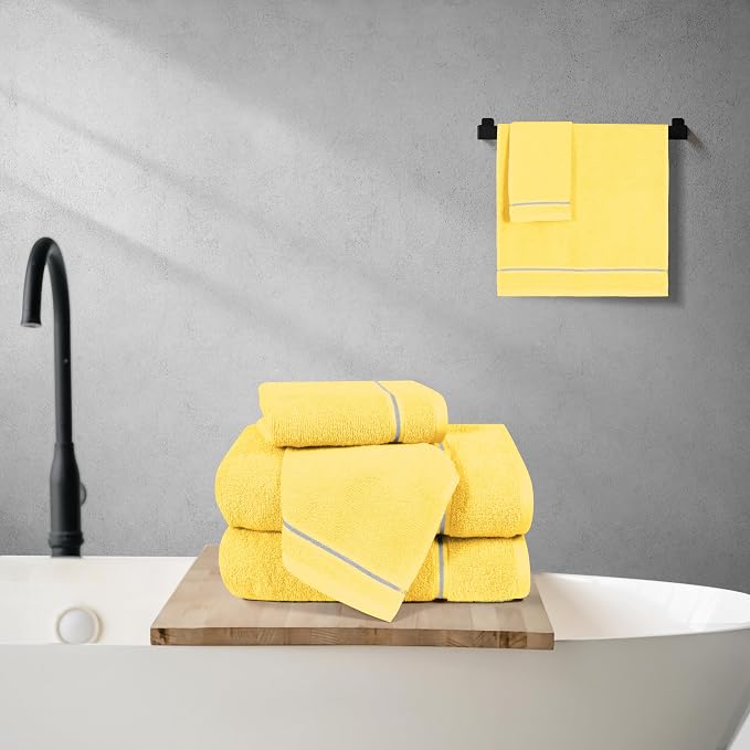 MyOwn Ultra Soft 6 Pack Cotton Towel Set, Contains 2 Bath Towels 28x55 inch - Image 4