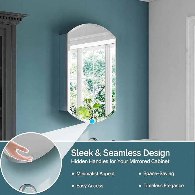 20"x32" Recessed Medicine Cabinet, Bathroom Mirrored Storage Cabinet, Modern - Image 5