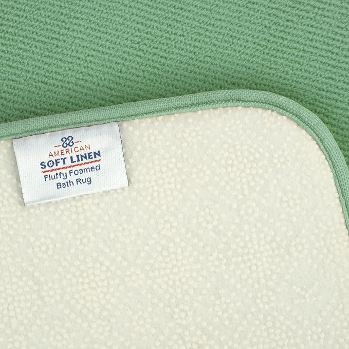 American Soft Linen 21x32 Fluffy Foamed Slip Reducer Bath Rug, Machine Washable - Image 4
