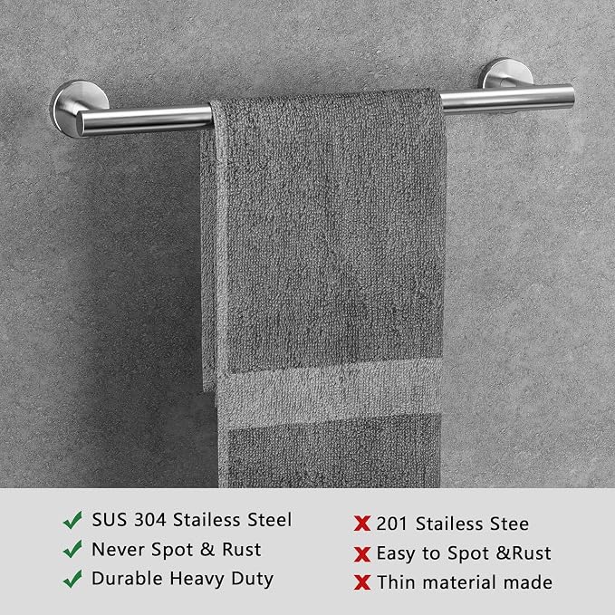 Bathroom Hardware Towel Bar Set -Brushed Nickel Bathroom Accessories Set - Image 3