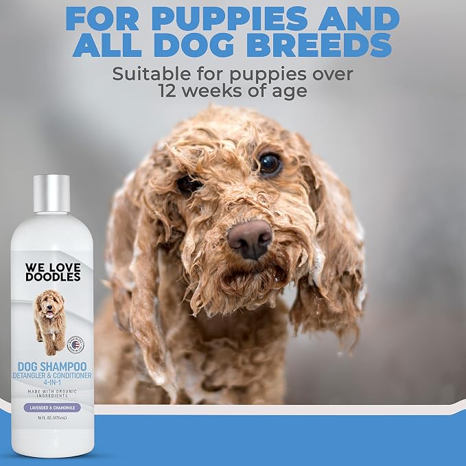 We Love Doodles Pet Rubber Bath Brush and Dog Shampoo - Image 9