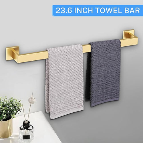 10-Piece Brushed Gold Bathroom Hardware Set Gold Towel Bar Set, Towel - Image 2