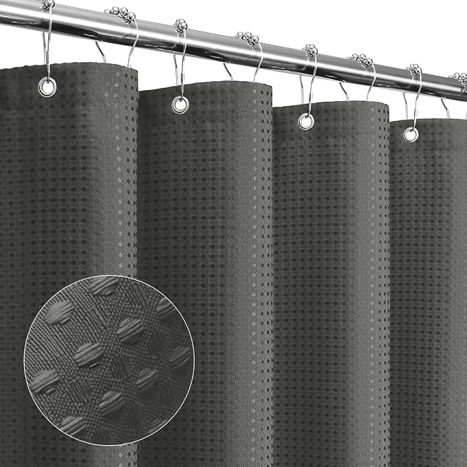 Gibelle Small Stall Shower Curtain 36 x 72, Narrow Half Waffle Weave Textured by Gibelle
