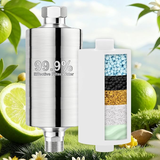 Vitamin C Larger Premium Metal Shower Filter, 304 stainless steel material by KeycozyLife