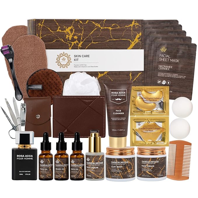 Christmas Gifts for Men, Facial Skin Care Set, Bath & Body Gift Kit, Face by RAROSAACCA