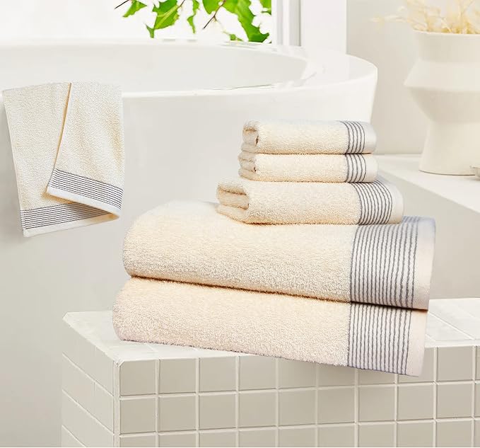 Belizzi Home 100% Cotton Ultra Soft 6 Pack Towel Set, Contains 2 Bath Towels - Image 4