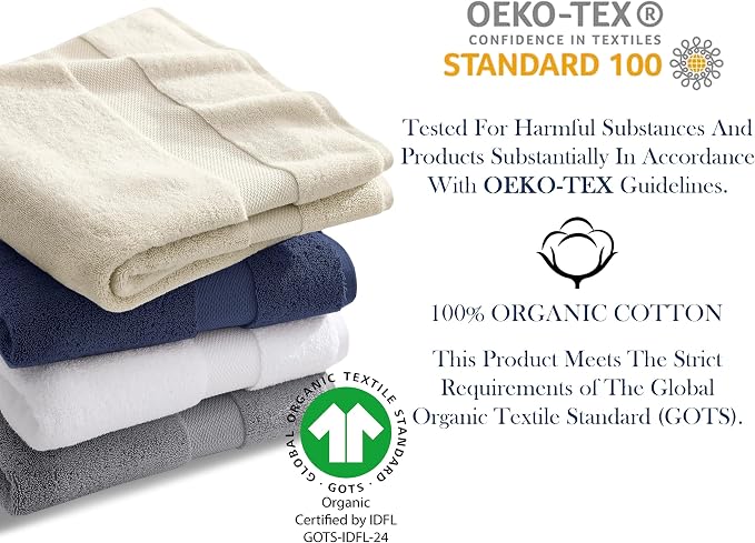Delara Organic Cotton Luxuriously Plush Bath Towel 20 Piece Set|GOTS & Oeko-TEX - Image 6