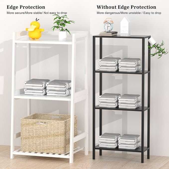 3 Tier Bamboo Bathroom Shelves, Ladder Shelf - Image 4
