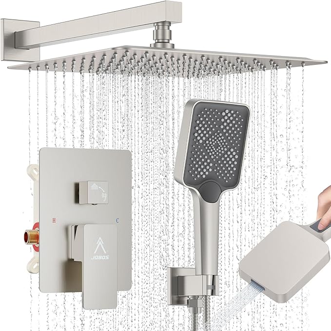 Shower System Modern Rain Brass Faucet Set by JQBQS