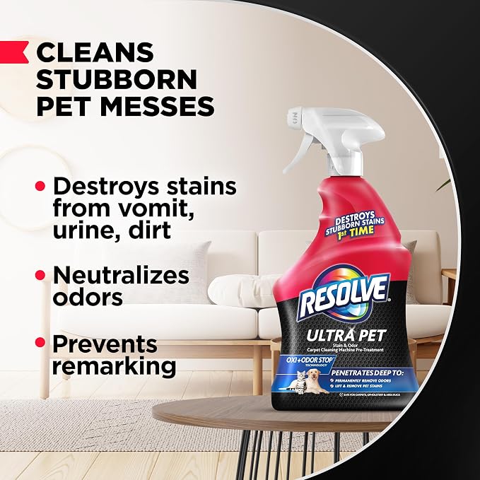 Resolve Ultra Pet Odor and Stain Remover Spray – Carpet Cleaner - Image 3