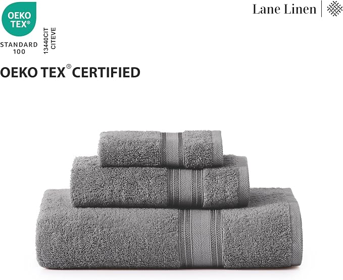 LANE LINEN 100% Mercerized Cotton Bath Towels Set of 18 – Zero Twist, 6 Bath - Image 8