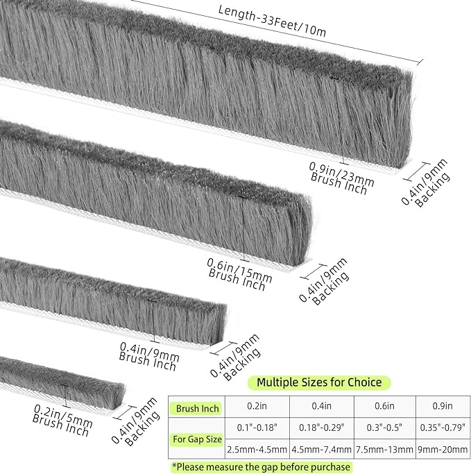 Door Brush Seal, Felt Pile Weather Stripping - Image 3
