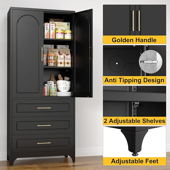 Metal Kitchen Pantry Storage Cabinet - Image 5