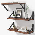 Heimlove Floating Shelves for Wall, 16 Inch Long Wood Floating Shelves Set of 3 by Heimlove