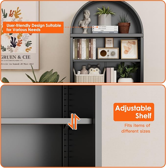 Metal Arched Wall Cabinet, Modern Arched Storage Cabinet - Image 5