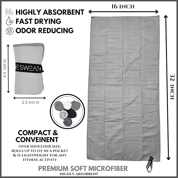 We Sweat’s Microfiber Gym Towels, Fast Drying Men & Women Workout Gear - Image 4