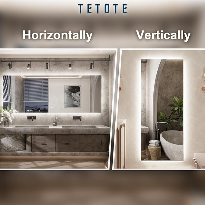 TETOTE 96 x 36 Inch LED Backlit Bathroom Mirror - Image 6