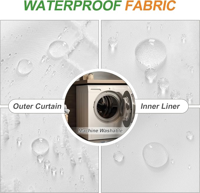 No Hooks Stall Shower Curtain - Image 4