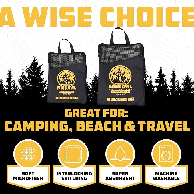 Wise Owl Outfitters Microfiber Camping Towel - Image 2