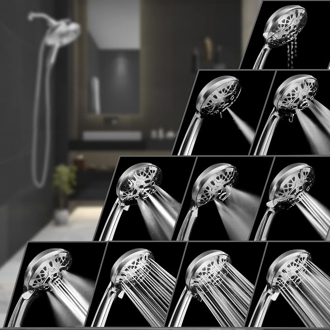 Shower Heads with Handheld Spray Combo: 7.2" Rain Shower Head & Handheld Shower - Image 4