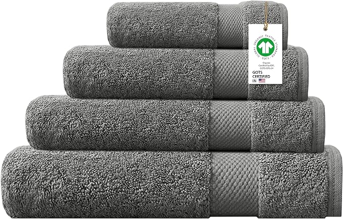 Delara 100% Organic Cotton Towels 650 GSM Plush Feather Touch Quick Dry Towel by Delara