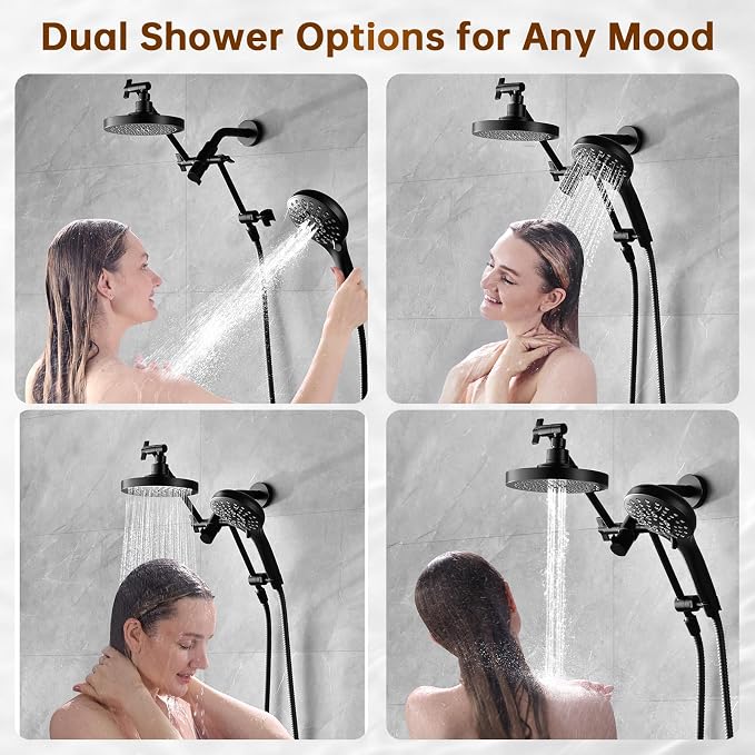 BRIGHT SHOWERS High Pressure Dual Shower Head Combo - Image 6