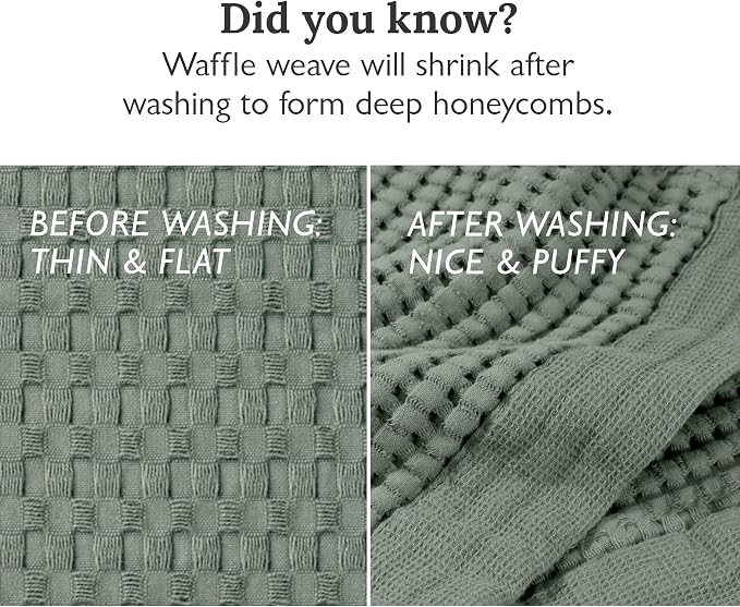 GILDEN TREE Waffle Hand Towels for Bathroom Quick Drying Lint Free Thin - Image 5