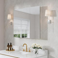 WELLFOR 36" x 30" Rectangle Medicine Cabinet Mirror, Surface Mount or Recessed by WELLFOR