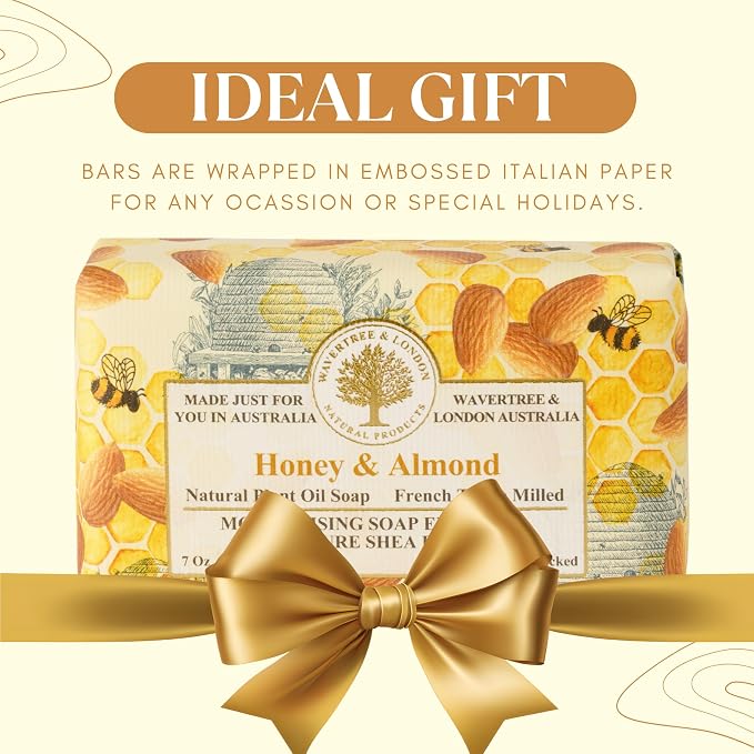 Wavertree & London Honey Almond Scented Natural Soap, 7oz Moisturizing French - Image 6