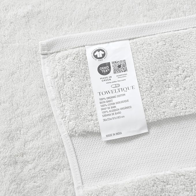 TOWELTIQUE- Organic Cotton Plush Bath Towels Pack of 4 GOTS & Oeko- TEX - Image 4