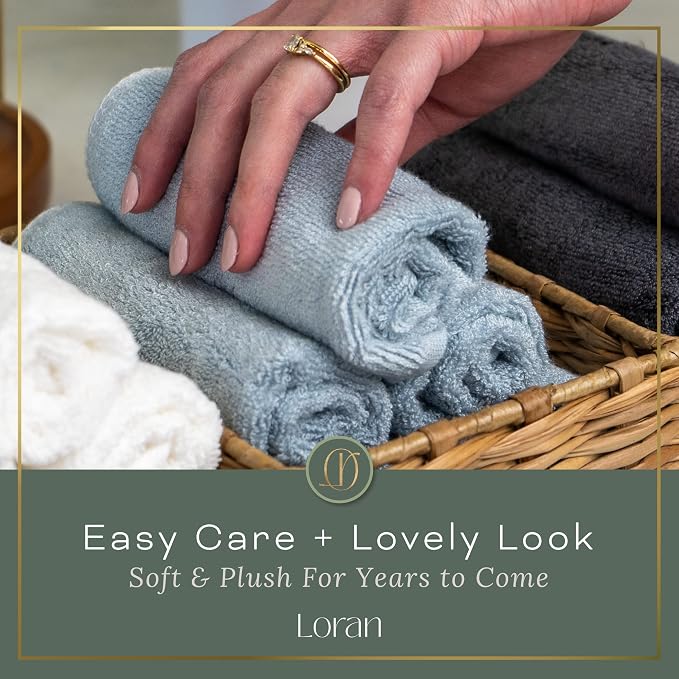 Sky Blue Washcloths Set of 6 Soft Facial Cloths 10” x 10” 100% Viscose Derived - Image 9