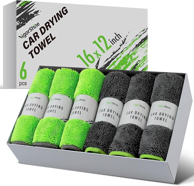 6-Pack Microfiber Towels for Cars Ultra Absorbent and Scratch-Free Car by VIGORSHINE