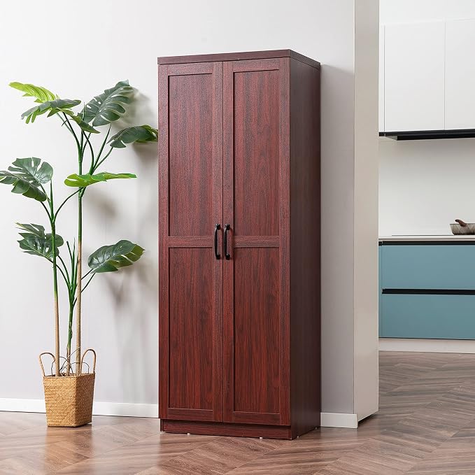 HOMCOM 63" 2-Door Kitchen Pantry, Freestanding Storage Cabinet - Image 2
