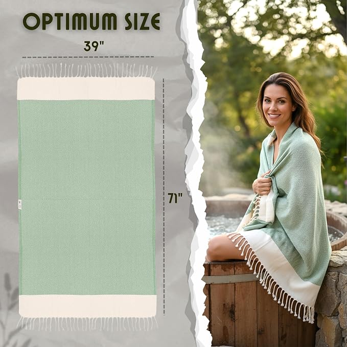Bazaar Anatolia Turkish Beach Towel 100% Cotton Bath Towels 71x39 Quick Dry - Image 2
