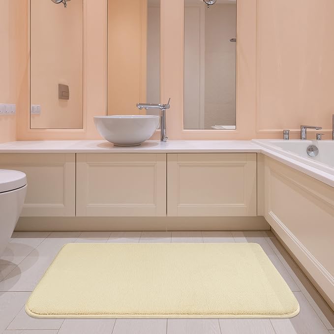 American Soft Linen 21x32 Fluffy Foamed Slip Reducer Bath Rug, Machine Washable - Image 2