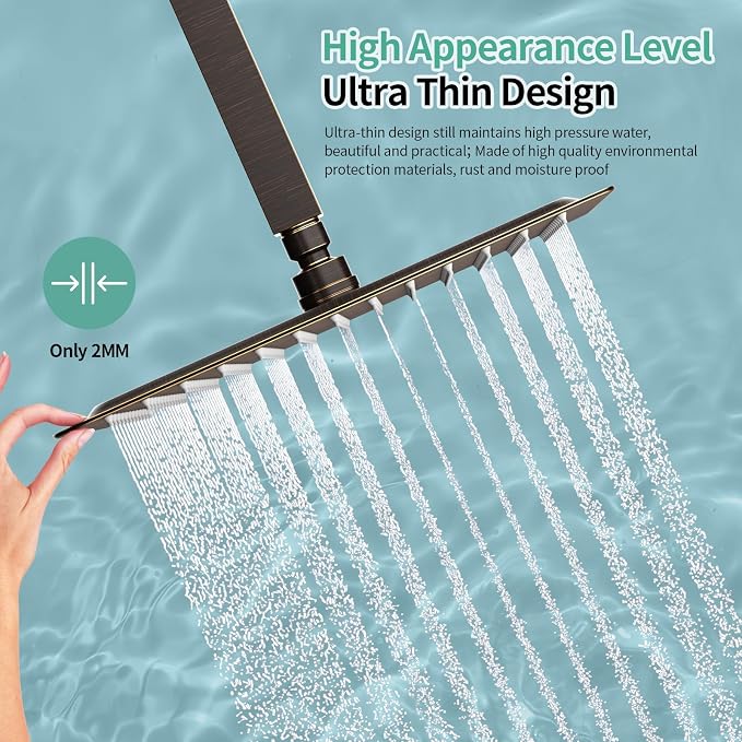 SR SUN RISE 12 Inch Brass Rain Shower Head Oil Rubbed Bronze High Pressure - Image 5