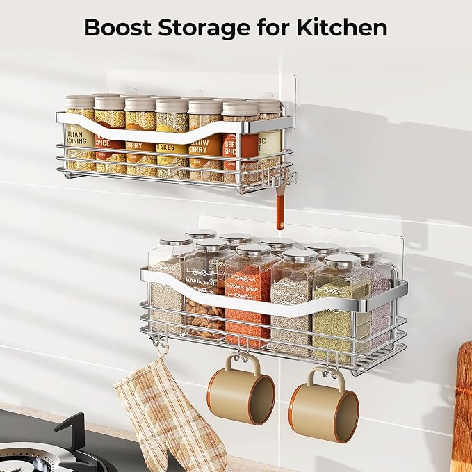 Orimade Shower Caddy Basket Shelf Storage Rack Pack of 2, No Drilling Wall - Image 3