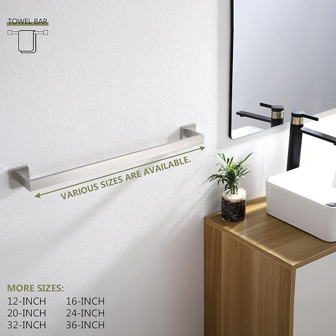 KOKOSIRI 24-Inch Single Towel Bar, Bathroom Kitchen Towel Holder, Wall Mounted - Image 5