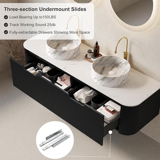 Ambrovina 60" Floating Bathroom Vanity - Image 5