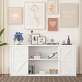 Metal Storage Cabinet with 2 Barn Doors, Farmhouse Sideboard Buffet Cabinet by Baborokicforyournewlife