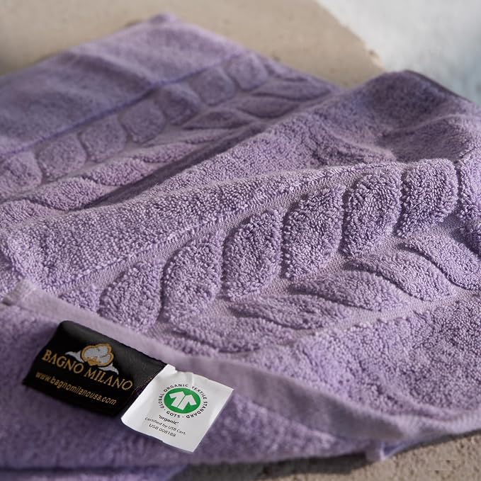 BAGNO MILANO Organic Turkish Cotton Bath Towels, Luxury Jacquard Collection - Image 3