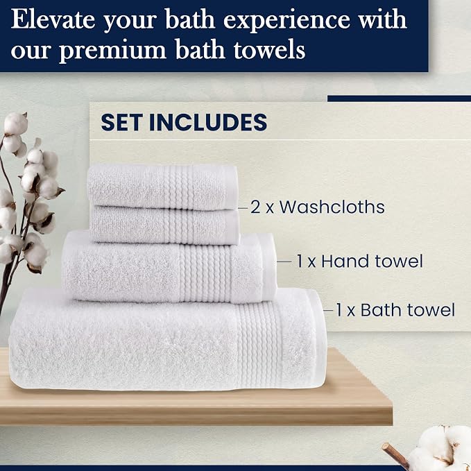 HALLEY Turkish Cotton Towels Super Soft Quick Absorbent 100% Cotton Towels - Image 2