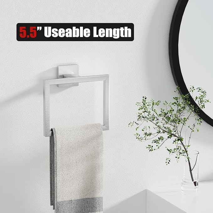 20-Piece Brushed Nickel Bathroom Accessories Set – 23.6" Towel Bar, Towel Ring - Image 4