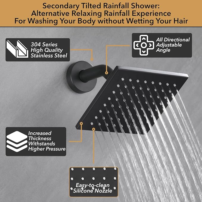 VANFOXLE Shower Faucet Set Matte Black Shower System, Shower Faucet - Image 3