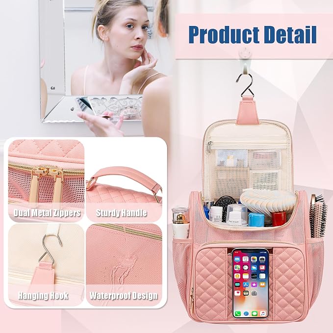 Large Toiletry Bag for Women Men, Portable Shower Caddy For College Dorms - Image 6