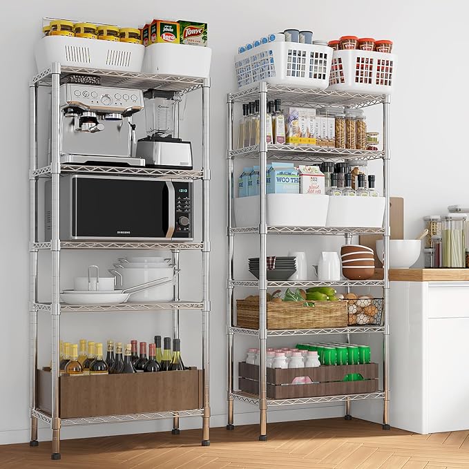 11 Tier Storage Racks Shelving, Heavy Steel Pantry Shelves, Adjustable Wire - Image 5