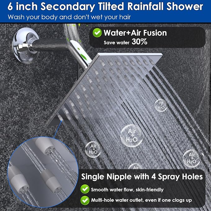 Enga Shower Faucet Set, Dual Shower Head System - Image 3